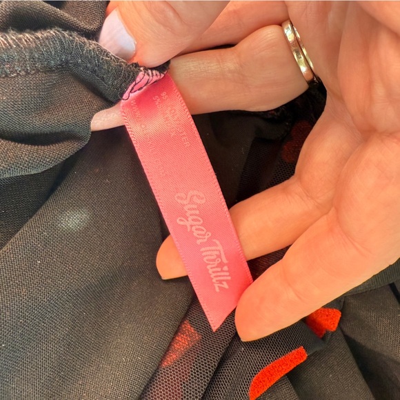 Dolls Kill Sugar Thrillz Burnout Velvet Heart Dark Romantic Ruched Mini Dress XS - Picture 5 of 5